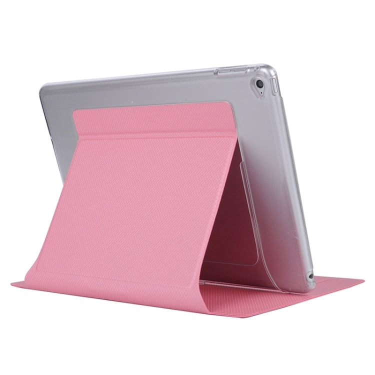 Horizontal Flip Transparent PC Leather Case with Holder & Card Slots for iPad Air 2 / iPad 6