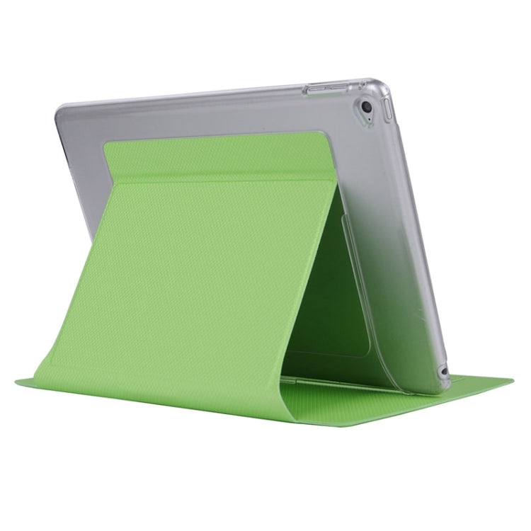 Horizontal Flip Transparent PC Leather Case with Holder & Card Slots for iPad Air 2 / iPad 6