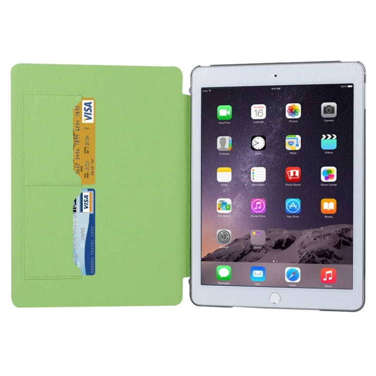 Horizontal Flip Transparent PC Leather Case with Holder & Card Slots for iPad Air 2 / iPad 6