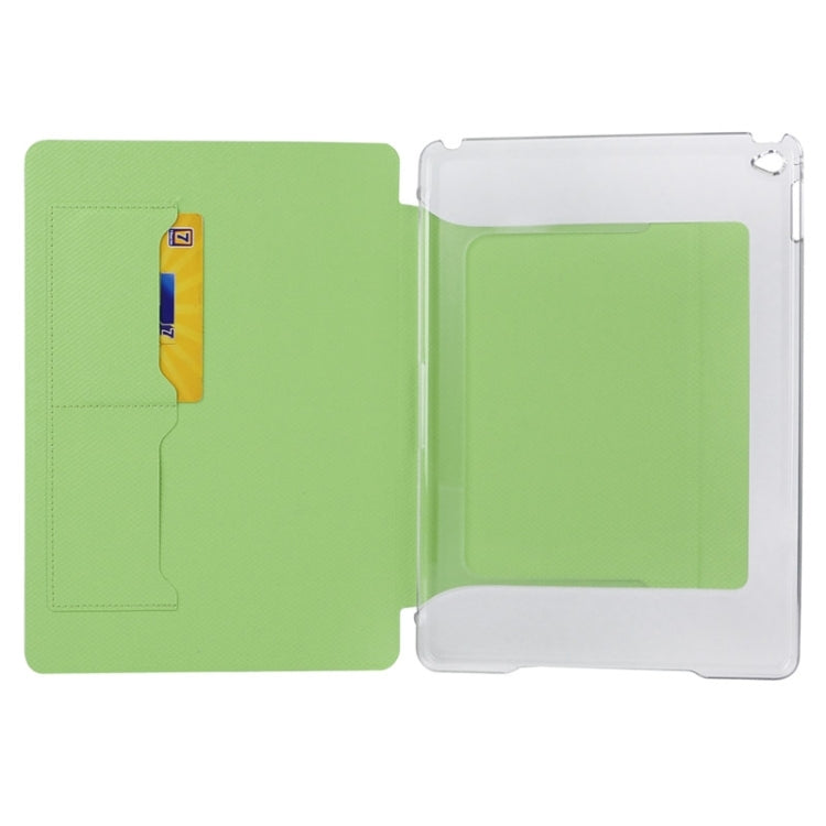 Horizontal Flip Transparent PC Leather Case with Holder & Card Slots for iPad Air 2 / iPad 6