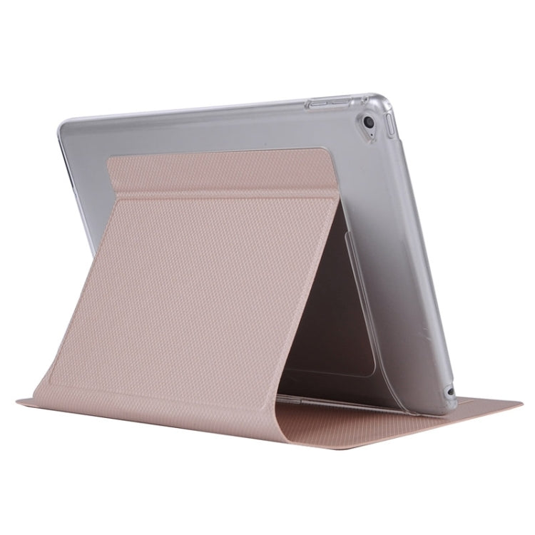 Horizontal Flip Transparent PC Leather Case with Holder & Card Slots for iPad Air 2 / iPad 6