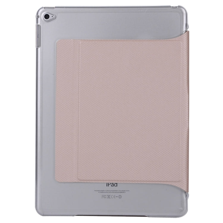 Horizontal Flip Transparent PC Leather Case with Holder & Card Slots for iPad Air 2 / iPad 6