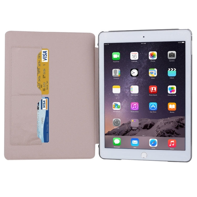 Horizontal Flip Transparent PC Leather Case with Holder & Card Slots for iPad Air 2 / iPad 6