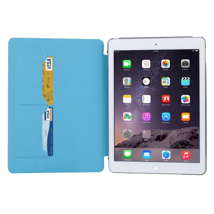 Horizontal Flip Transparent PC Leather Case with Holder & Card Slots for iPad Air 2 / iPad 6