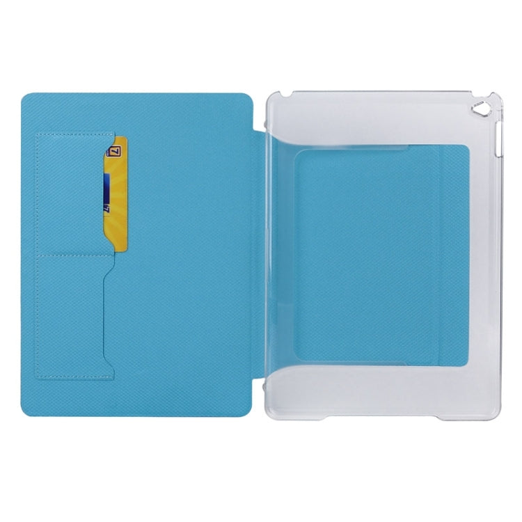 Horizontal Flip Transparent PC Leather Case with Holder & Card Slots for iPad Air 2 / iPad 6