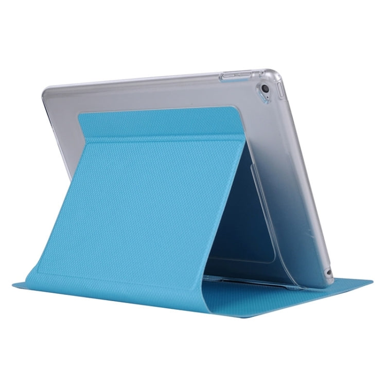 Horizontal Flip Transparent PC Leather Case with Holder & Card Slots for iPad Air 2 / iPad 6