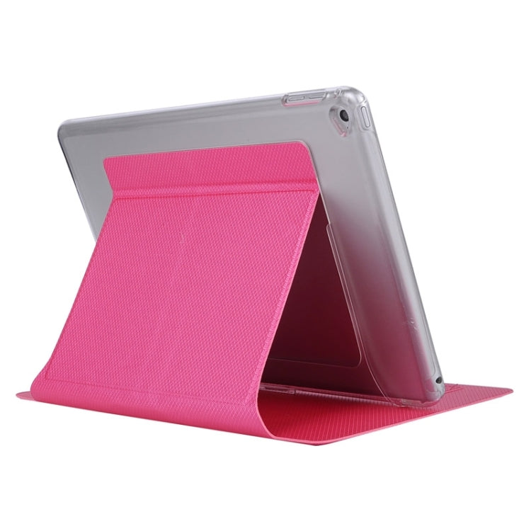 Horizontal Flip Transparent PC Leather Case with Holder & Card Slots for iPad Air 2 / iPad 6