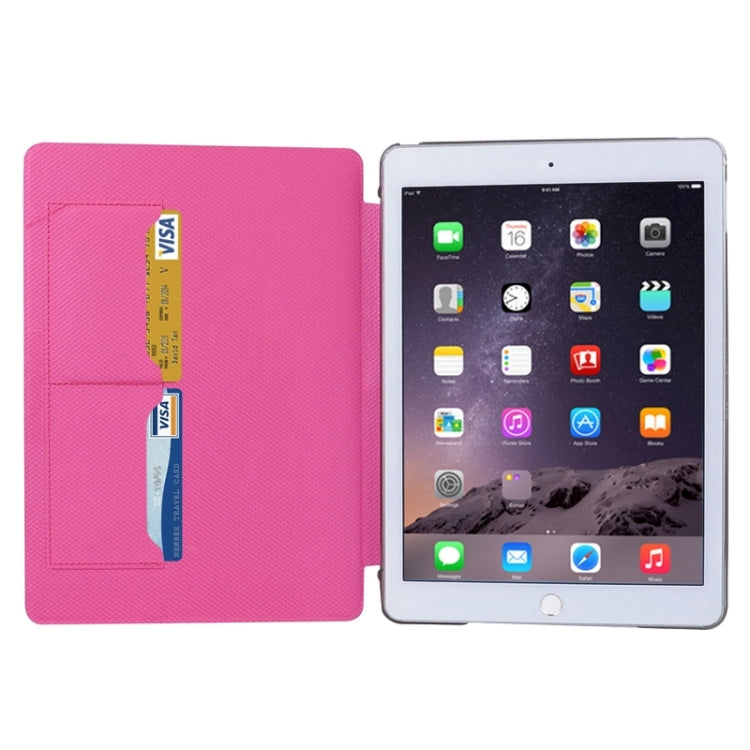 Horizontal Flip Transparent PC Leather Case with Holder & Card Slots for iPad Air 2 / iPad 6