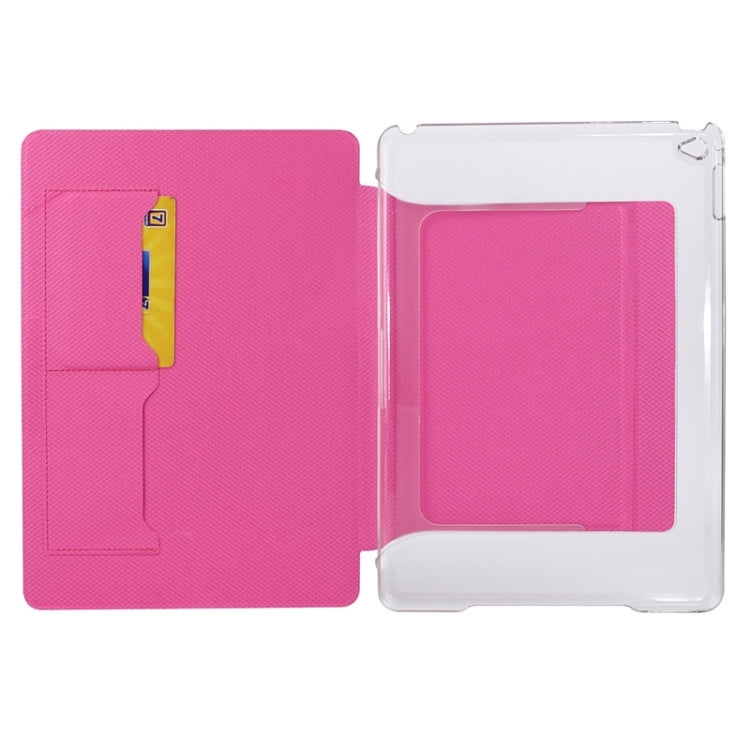 Horizontal Flip Transparent PC Leather Case with Holder & Card Slots for iPad Air 2 / iPad 6