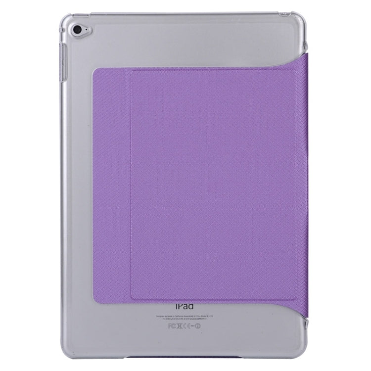 Horizontal Flip Transparent PC Leather Case with Holder & Card Slots for iPad Air 2 / iPad 6