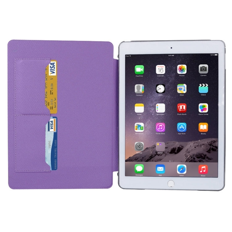 Horizontal Flip Transparent PC Leather Case with Holder & Card Slots for iPad Air 2 / iPad 6