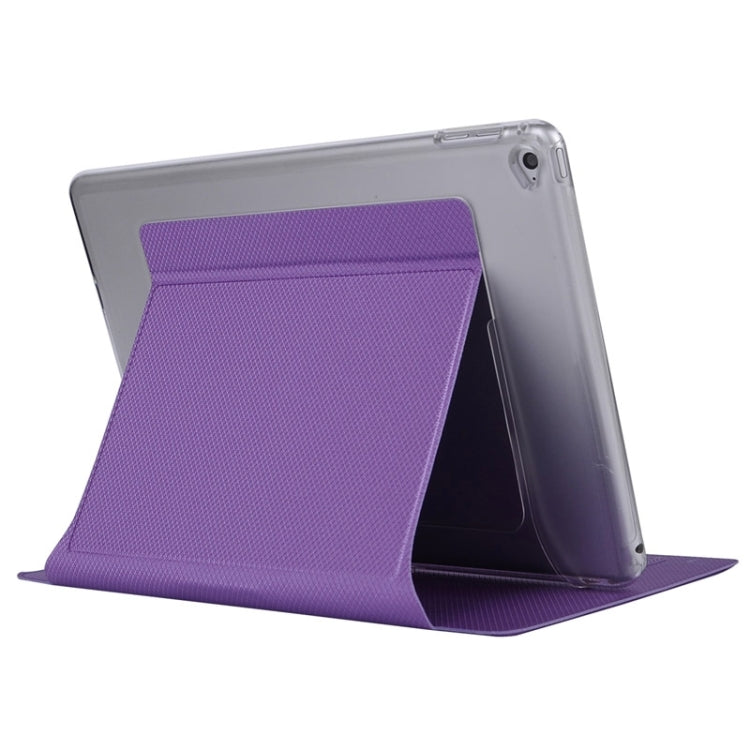 Horizontal Flip Transparent PC Leather Case with Holder & Card Slots for iPad Air 2 / iPad 6