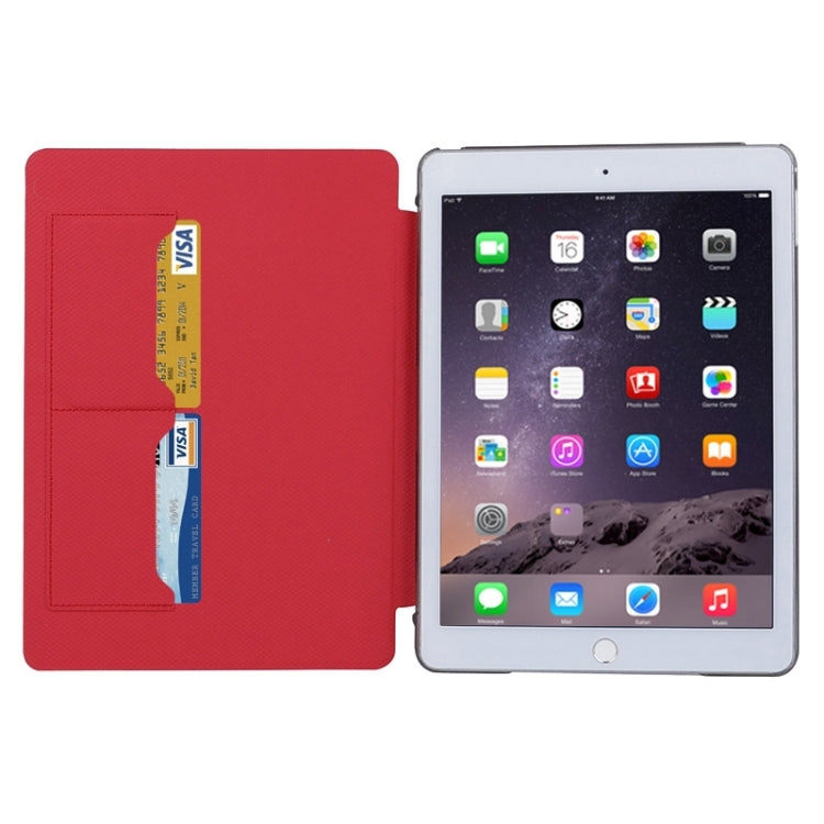 Horizontal Flip Transparent PC Leather Case with Holder & Card Slots for iPad Air 2 / iPad 6