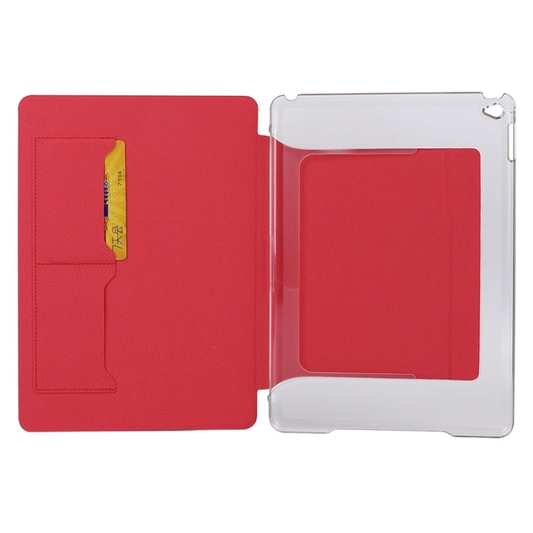 Horizontal Flip Transparent PC Leather Case with Holder & Card Slots for iPad Air 2 / iPad 6