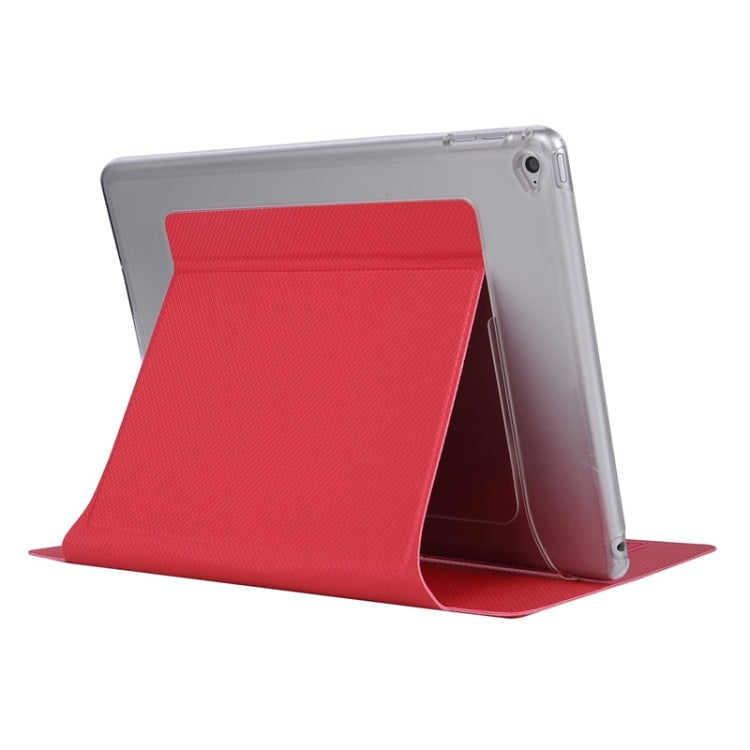 Horizontal Flip Transparent PC Leather Case with Holder & Card Slots for iPad Air 2 / iPad 6