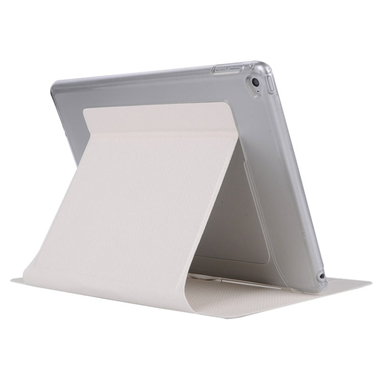 Horizontal Flip Transparent PC Leather Case with Holder & Card Slots for iPad Air 2 / iPad 6