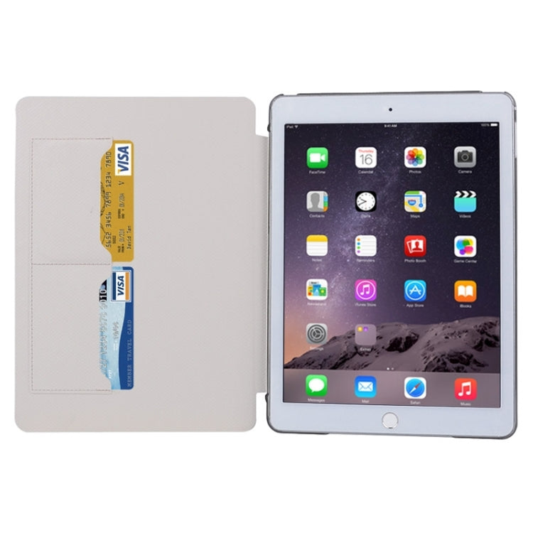 Horizontal Flip Transparent PC Leather Case with Holder & Card Slots for iPad Air 2 / iPad 6