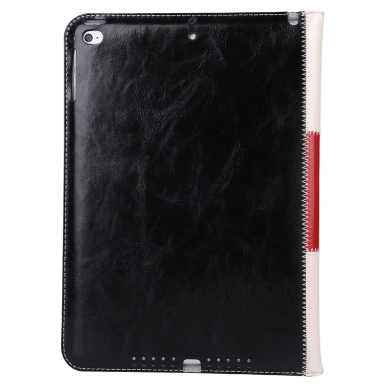 Grid Pattern Leather Case with Holder & Card Slots & Hand Strap for iPad Air 2 / iPad 6