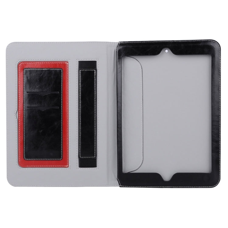 Grid Pattern Leather Case with Holder & Card Slots & Hand Strap for iPad Air 2 / iPad 6