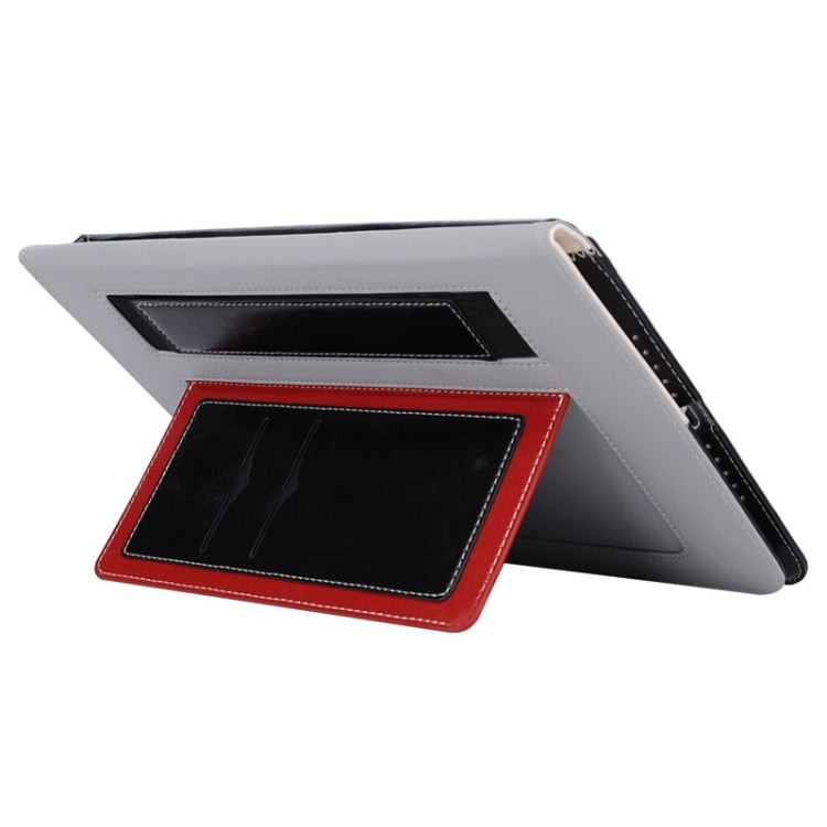 Grid Pattern Leather Case with Holder & Card Slots & Hand Strap for iPad Air 2 / iPad 6