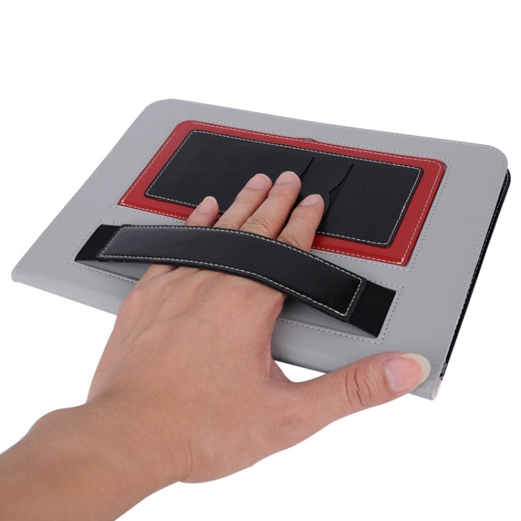 Grid Pattern Leather Case with Holder & Card Slots & Hand Strap for iPad Air 2 / iPad 6