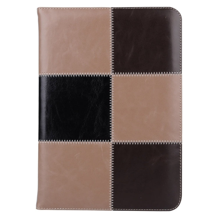 Grid Pattern Leather Case with Holder & Card Slots & Hand Strap for iPad Air 2 / iPad 6