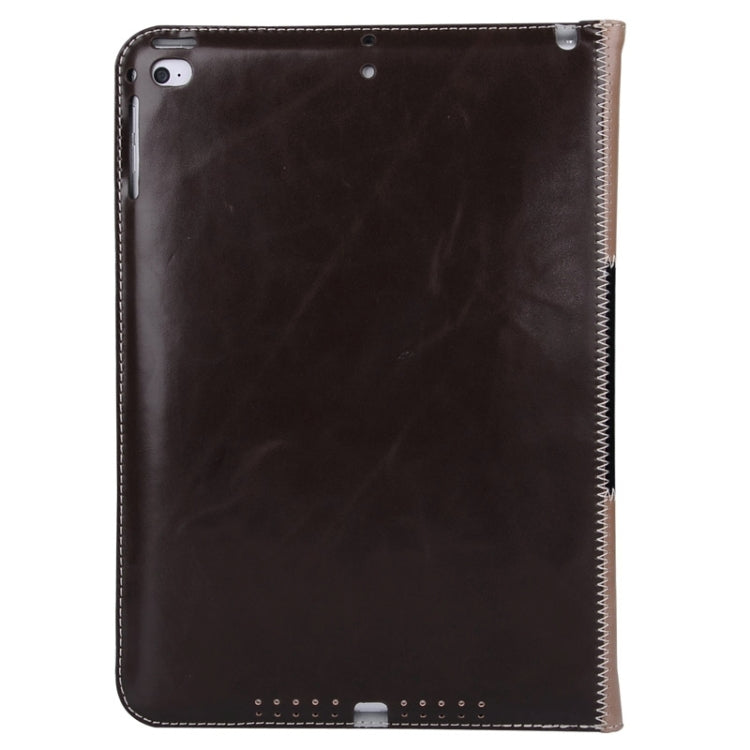 Grid Pattern Leather Case with Holder & Card Slots & Hand Strap for iPad Air 2 / iPad 6