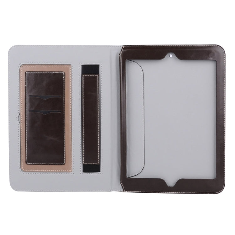 Grid Pattern Leather Case with Holder & Card Slots & Hand Strap for iPad Air 2 / iPad 6