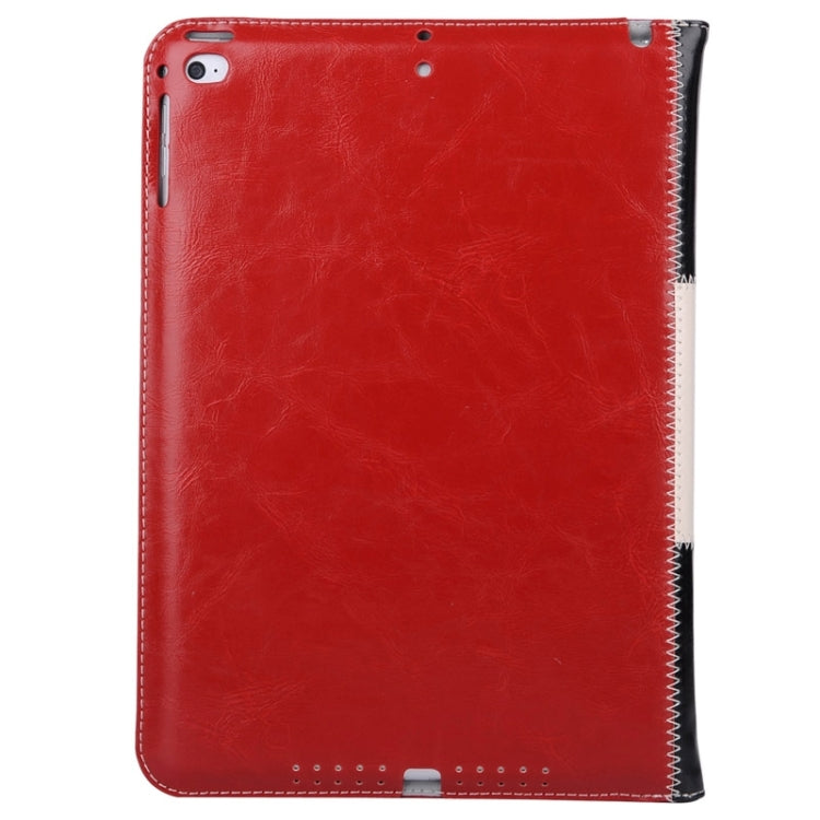 Grid Pattern Leather Case with Holder & Card Slots & Hand Strap for iPad Air 2 / iPad 6