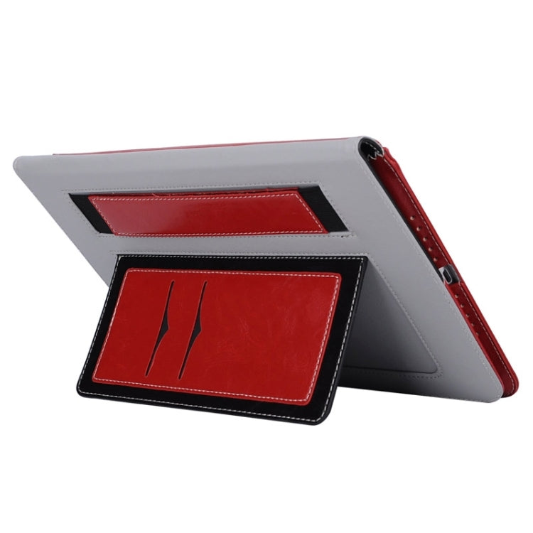 Grid Pattern Leather Case with Holder & Card Slots & Hand Strap for iPad Air 2 / iPad 6