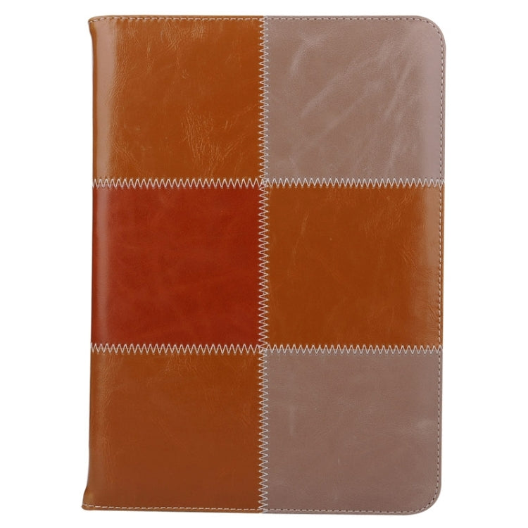 Grid Pattern Leather Case with Holder & Card Slots & Hand Strap for iPad Air 2 / iPad 6