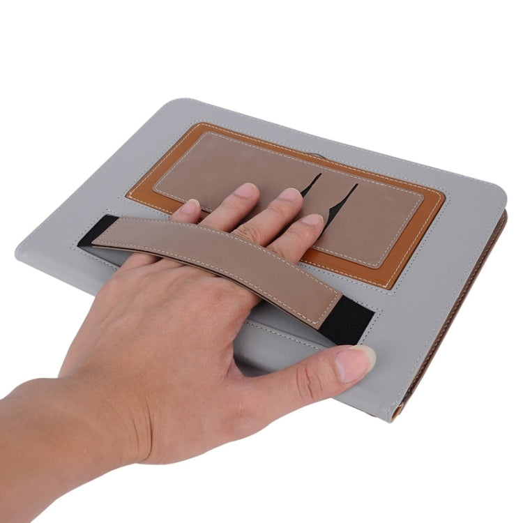 Grid Pattern Leather Case with Holder & Card Slots & Hand Strap for iPad Air 2 / iPad 6