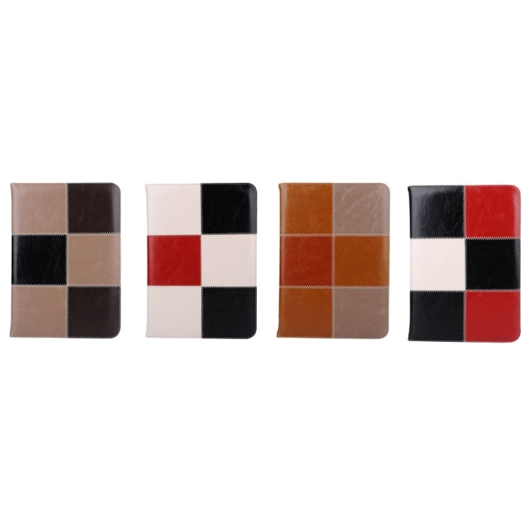 Grid Pattern Leather Case with Holder & Card Slots & Hand Strap for iPad Air 2 / iPad 6