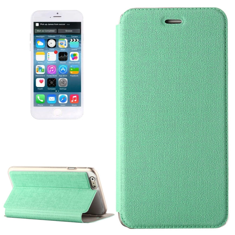 Oracle Texture Horizontal Flip Leather Case with Holder for iPhone 6 & 6S(Green)
