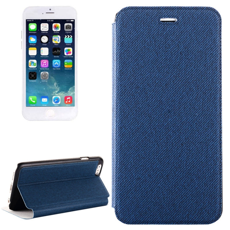 Denim Texture Horizontal Flip Leather Case with Holder for iPhone 6 & 6S