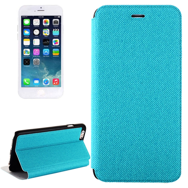 Denim Texture Horizontal Flip Leather Case with Holder for iPhone 6 & 6S