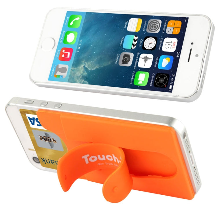 Silicone Stick Credit Card Pocket Pouch with Holder for iPhone 6 & 6s / iPhone 5 & 5C & 5S / iPhone 4 & 4S