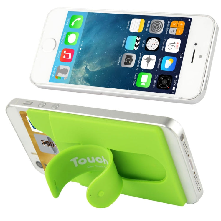 Silicone Stick Credit Card Pocket Pouch with Holder for iPhone 6 & 6s / iPhone 5 & 5C & 5S / iPhone 4 & 4S
