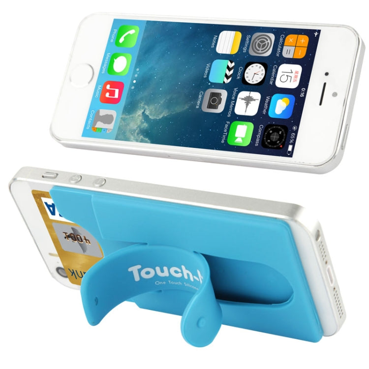 Silicone Stick Credit Card Pocket Pouch with Holder for iPhone 6 & 6s / iPhone 5 & 5C & 5S / iPhone 4 & 4S