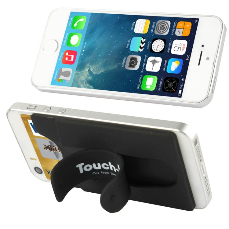 Silicone Stick Credit Card Pocket Pouch with Holder for iPhone 6 & 6s / iPhone 5 & 5C & 5S / iPhone 4 & 4S