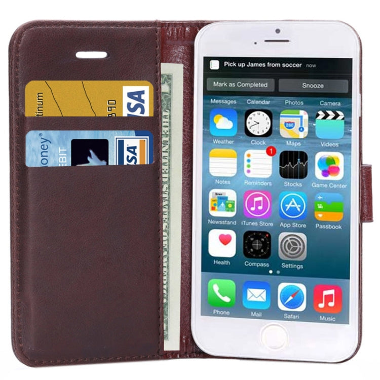 Crazy Horse Texture Horizontal Flip Leather Case with Card Slots and Holder for iPhone 6 & 6S