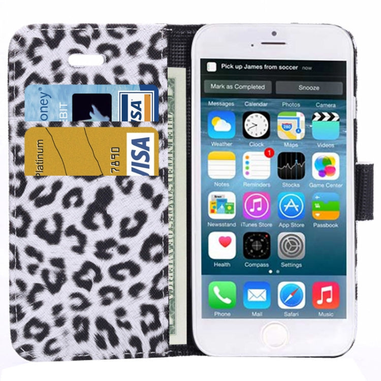 Leopard Print Pattern Horizontal Flip Leather Case with Card Slots and Holder for iPhone 6 & 6S