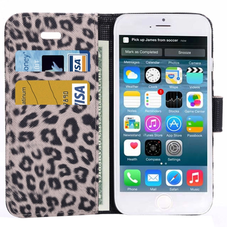 Leopard Print Pattern Horizontal Flip Leather Case with Card Slots and Holder for iPhone 6 & 6S