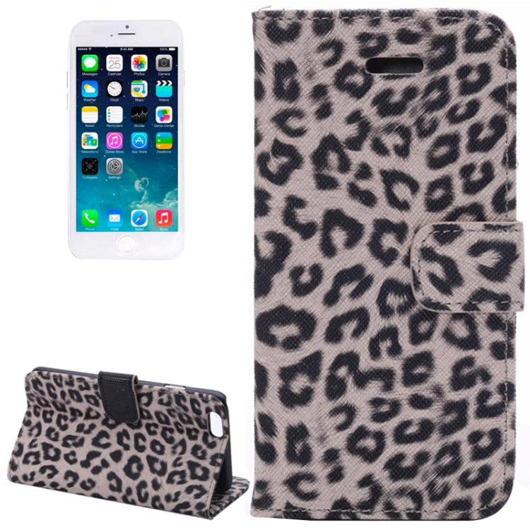 Leopard Print Pattern Horizontal Flip Leather Case with Card Slots and Holder for iPhone 6 & 6S