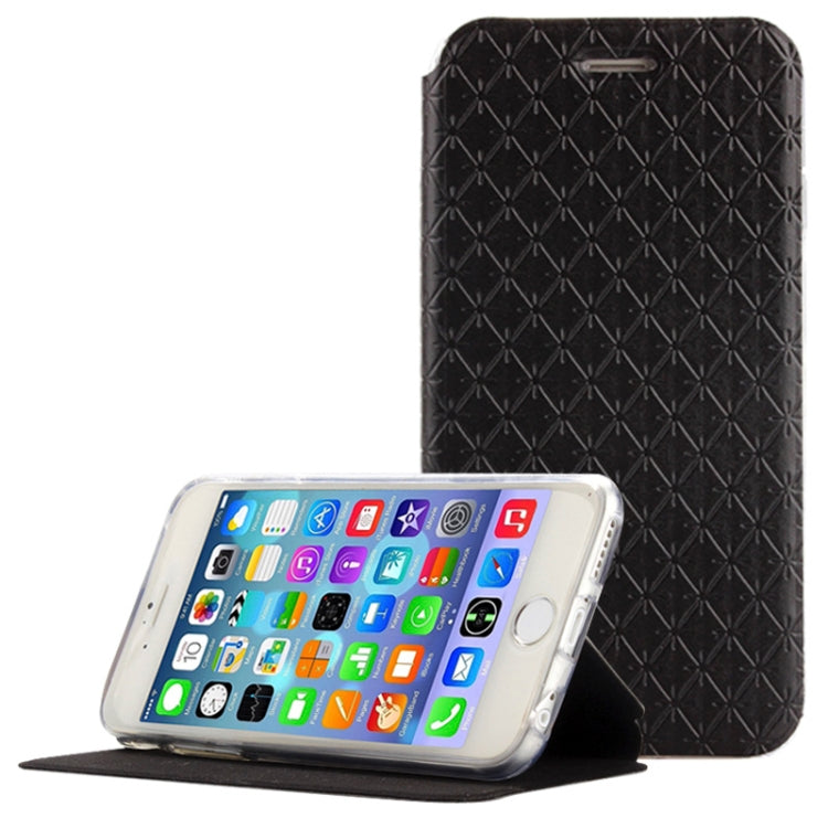 Diamond Pattern Horizontal Flip Leather Case with Holder for iPhone 6