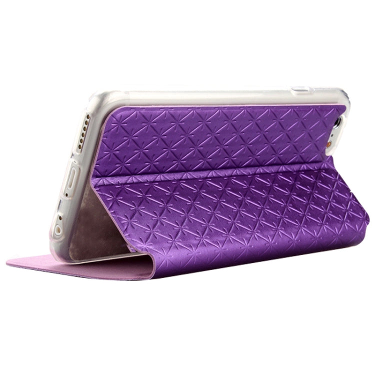 Diamond Pattern Horizontal Flip Leather Case with Holder for iPhone 6