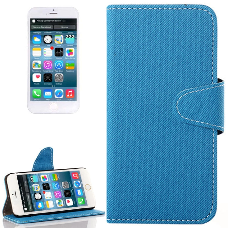 Denim Texture Horizontal Flip Leather Case with Card Slots & Holder for iPhone 6 & 6S