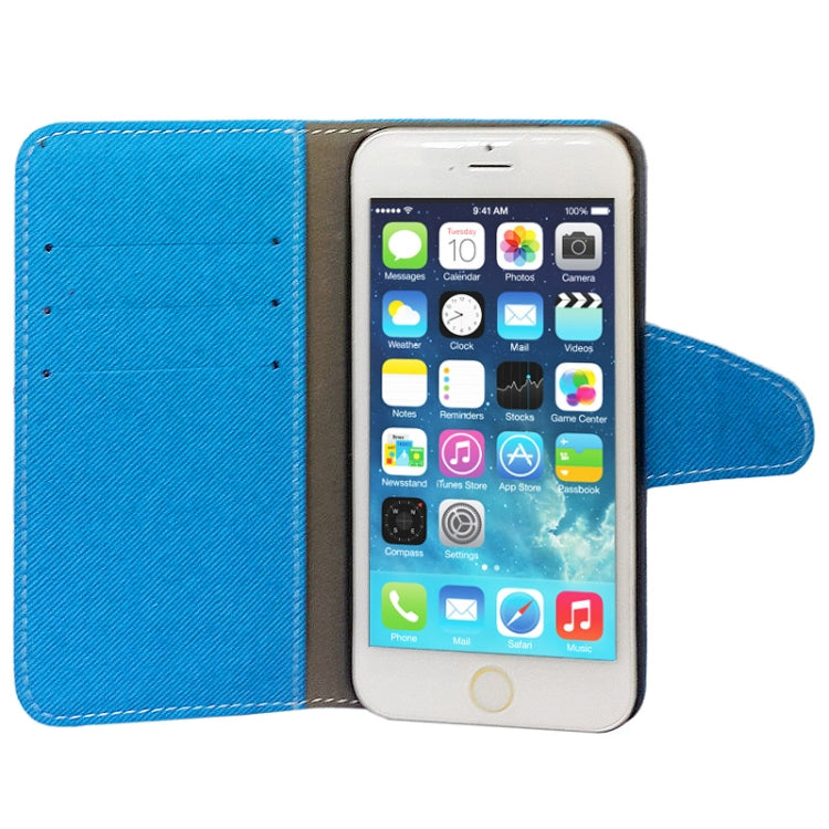 Denim Texture Horizontal Flip Leather Case with Card Slots & Holder for iPhone 6 & 6S