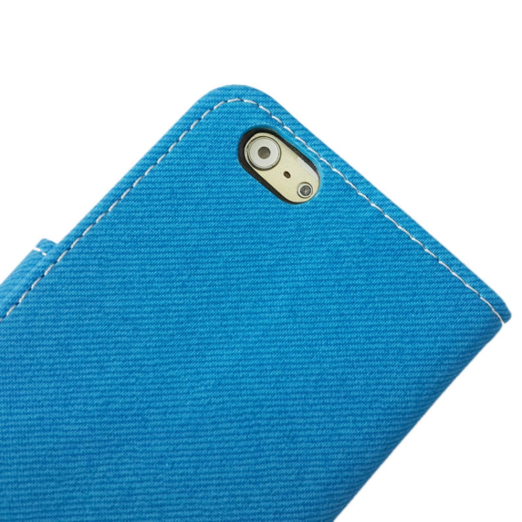 Denim Texture Horizontal Flip Leather Case with Card Slots & Holder for iPhone 6 & 6S
