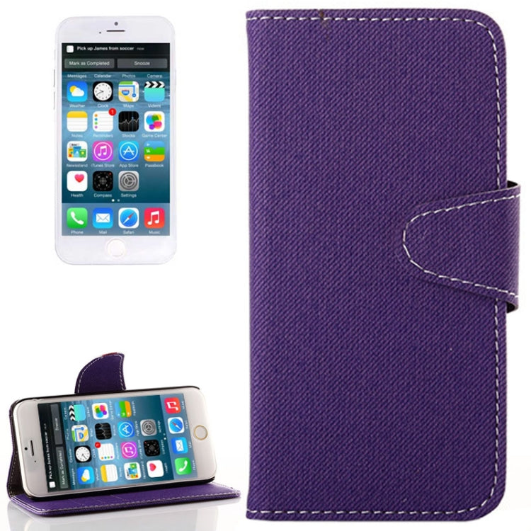 Denim Texture Horizontal Flip Leather Case with Card Slots & Holder for iPhone 6 & 6S